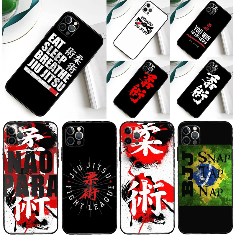 BJJ Brazilian Jiu Jitsu Art Phone Case For iPhone 16 Pro Max 11 12 13 14 15 Pro Max Mini XR 16 15 Plus 16e Cover Shell