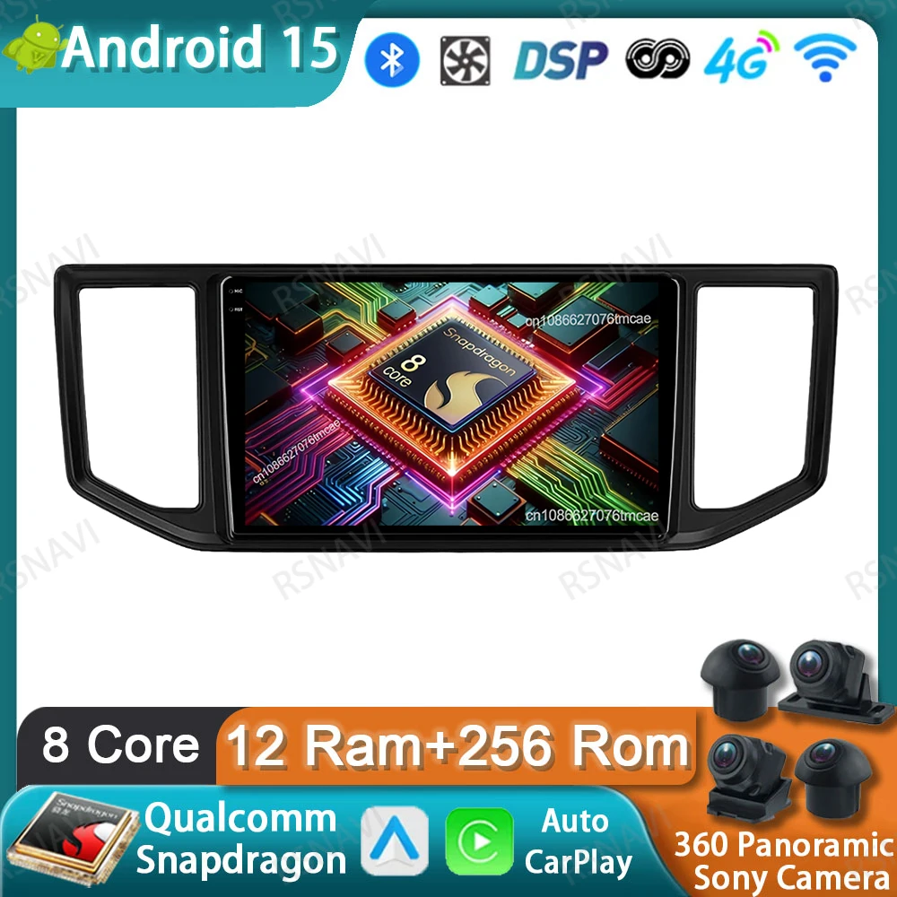 Car Radio Android 15 For VW Crafter Man Tge 2017 2018 2019 2020 Wireless Carplay Auto DVD Head Unit 5G WIFI Navigation QLED BT