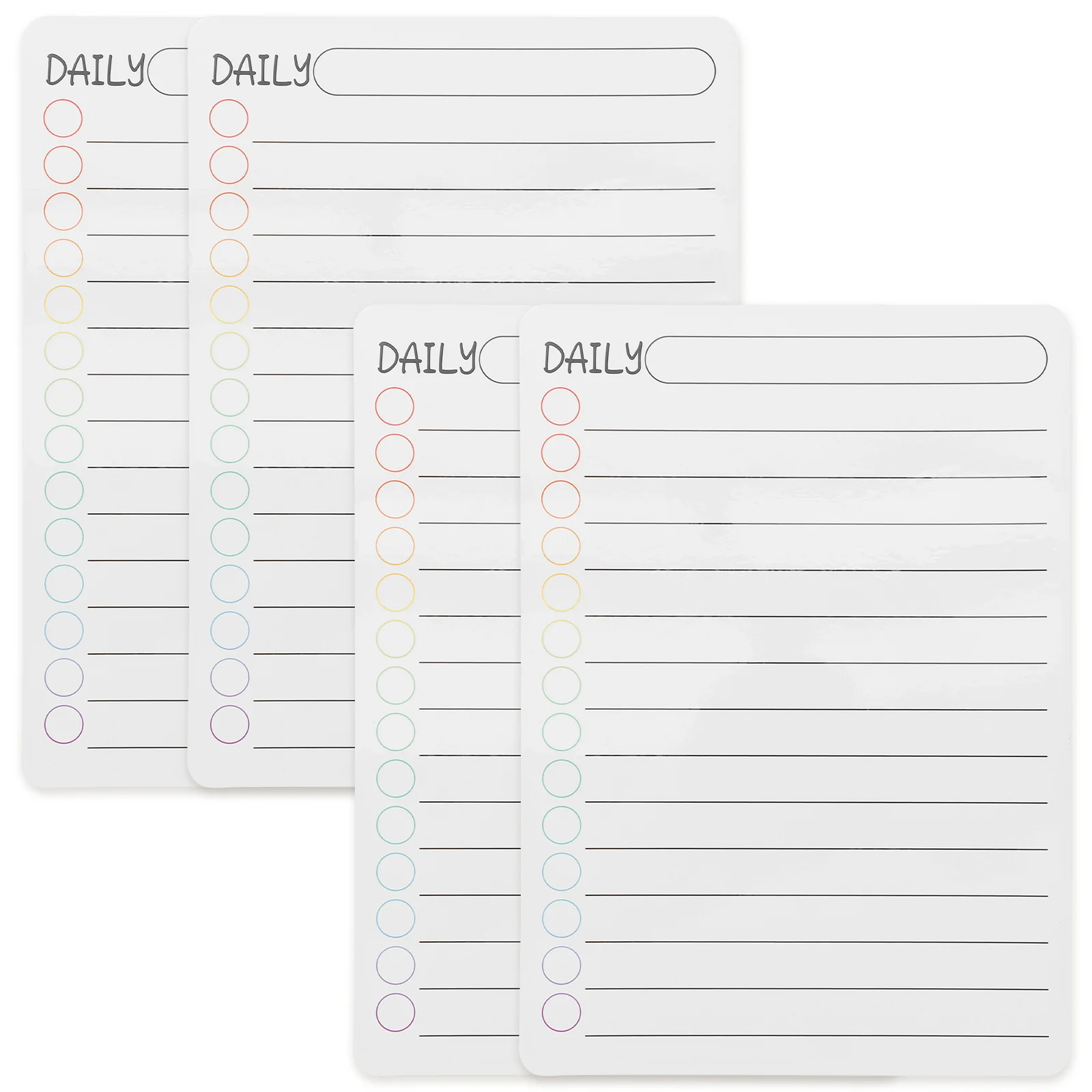 

4Pcs Magnetic Daily Planner Boards Smooth Surface Erasable Whiteboard for Refrigerator Schedule Organizer Board