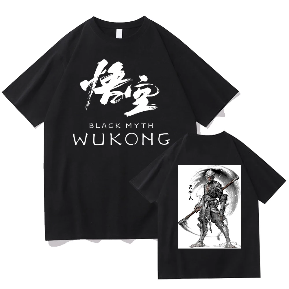 Black Myth Wu Kong T-shirt 2024 Game Merch Short Sleeve Women Men Summer Casual Aesthetic Tee Harajuku Short Sleeve Streetwear