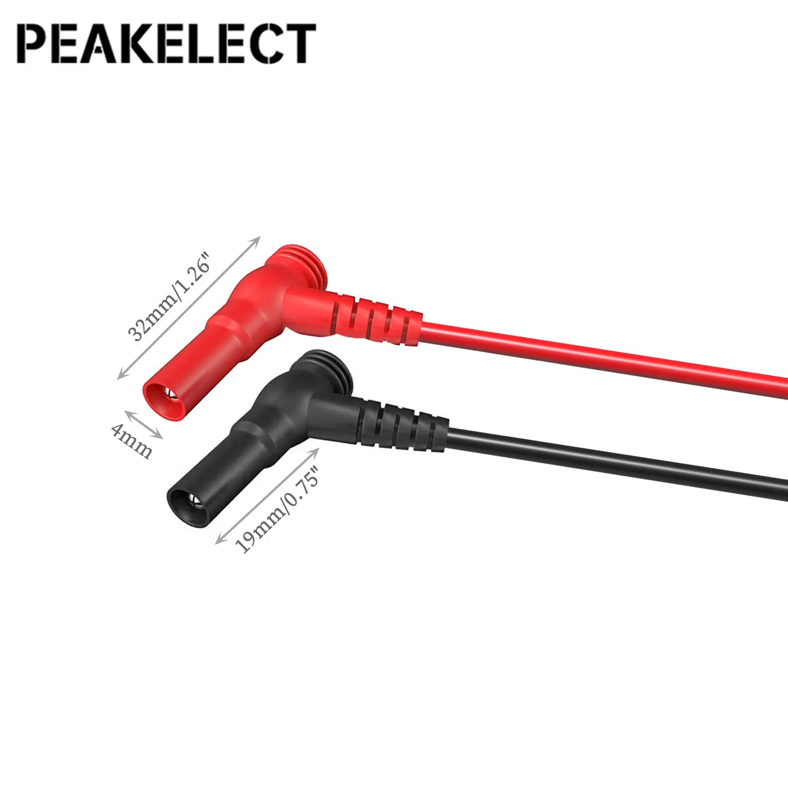 Peakelect P1502B Multimeter Test Lead Met Met Alligator Clips 4Mm Banaan Plug Multimeter Probe Scherpe Naald 1M Kabel 1000V/20A