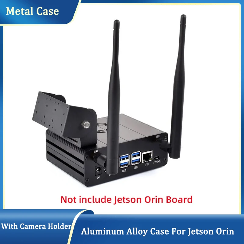 

Aluminum Alloy Case For Jetson Orin With Camera Holder Cooling Fan Antenna Suitable For Jetson Orin Nano And Jetson Orin NX Kits