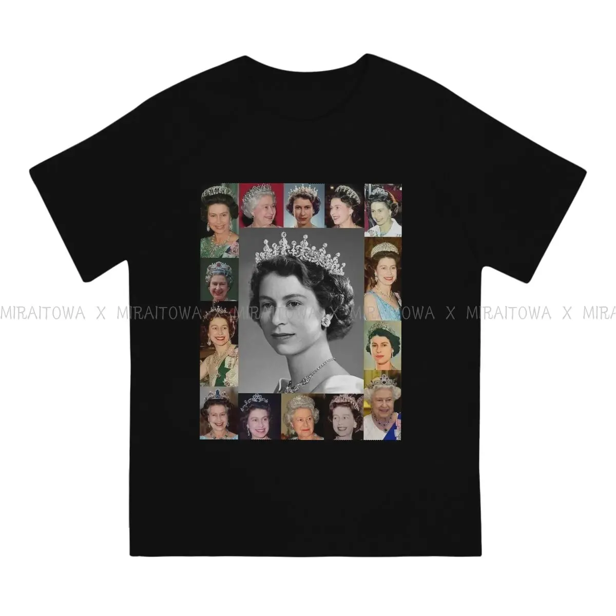 Queen-Elizabeth II Elizabeth in Every Year T Shirt Vintage Alternative Men's Tshirt Oversized O-Neck Short Sleeve