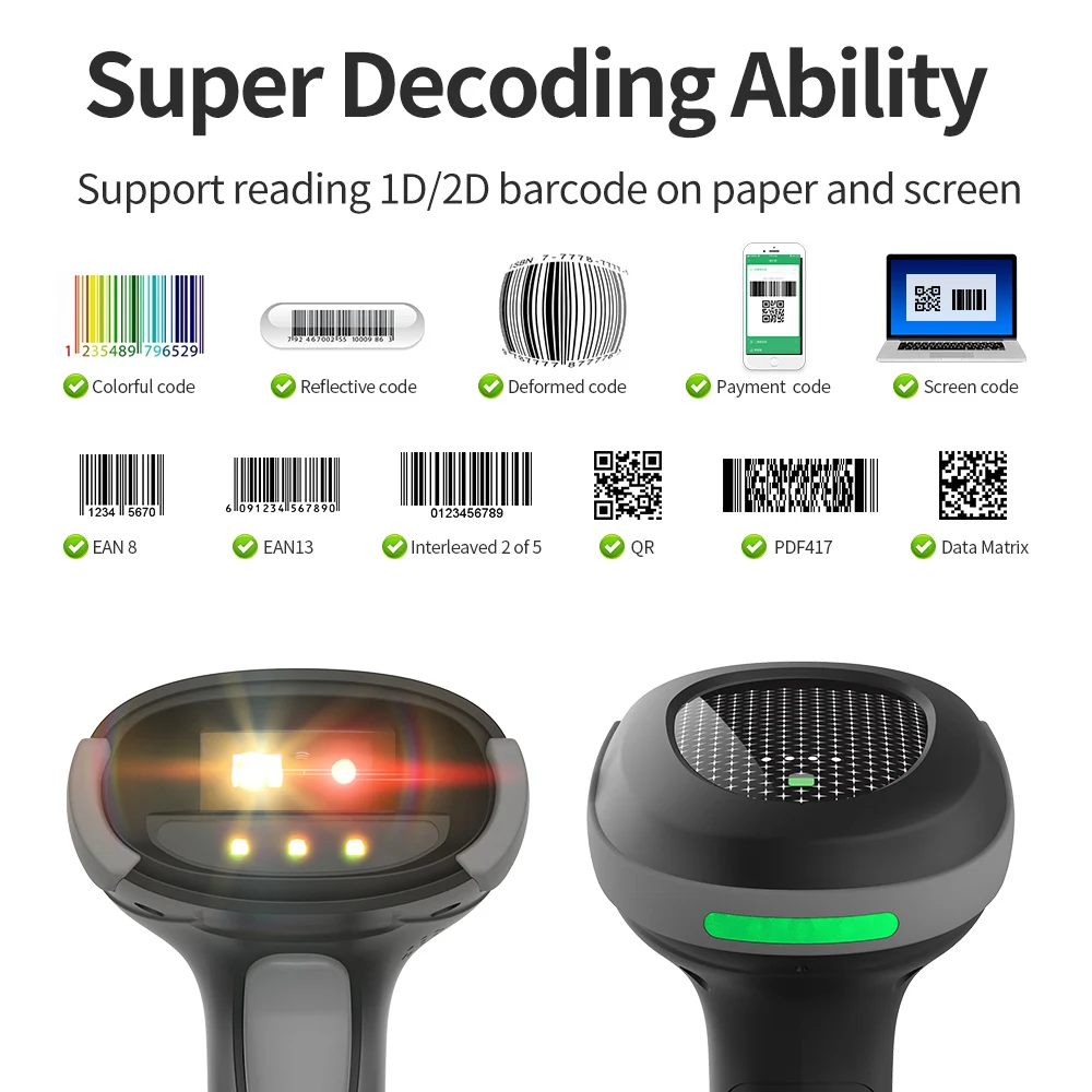 GTCODESTAR  X-1500 2D Wired Barcode Scanner USB QR Code Scanner 1D Barcode Reader for Warehouse Inventory Barcode Scannning