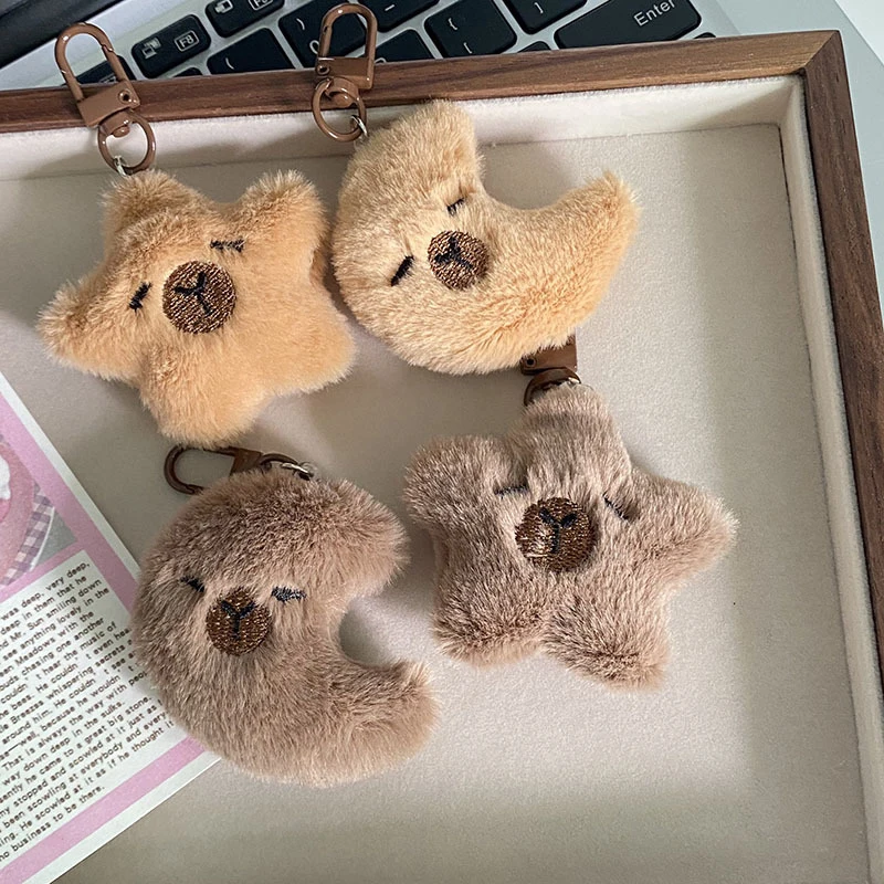 Stuffed Animal Capybara Plush Pendant Moon Simulation Capybara Rodent Capybara Plush Keyring Stuffed Soft Capybara Plushie Doll