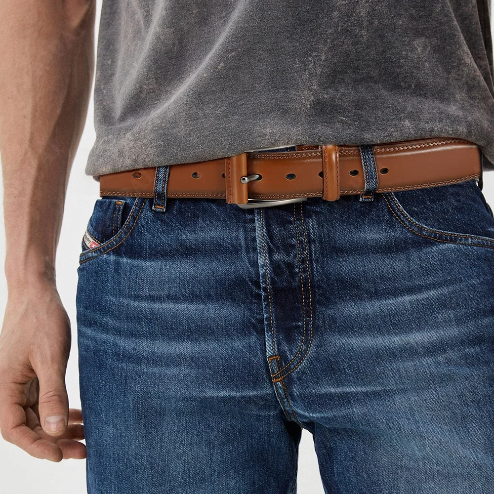 Men Belts High Quality Genuine Leather LONG Large Pin Buckle Metal Automatic Buckle Male Belts Strap Male