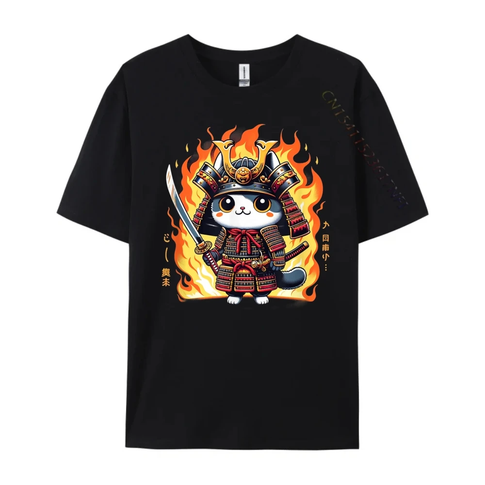 

Anime Shinobi Fighter Japanese Bushi Cat Mens Clothing Summer T Shirt Tops T Shirt Luxury Clothing Graphic Tees
