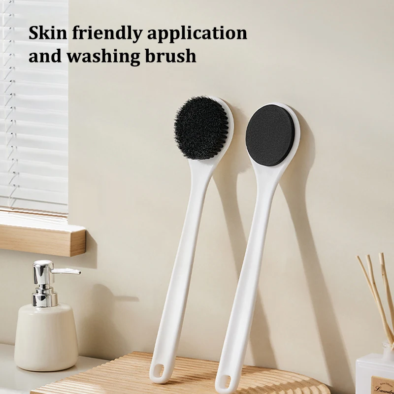 Soft Body Scrubber Shower Exfoliating Scrubs Long Handle Bath Brush Exfoliator Skin Massager Cleaning Brush Bathroom Accessories