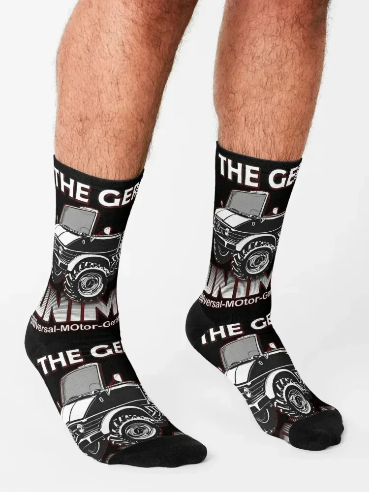 THE GREAT UNIMOG (UNIversal-MOtor-Ger?t) - on black Socks japanese fashion FASHION funny sock floor Socks Ladies Men's