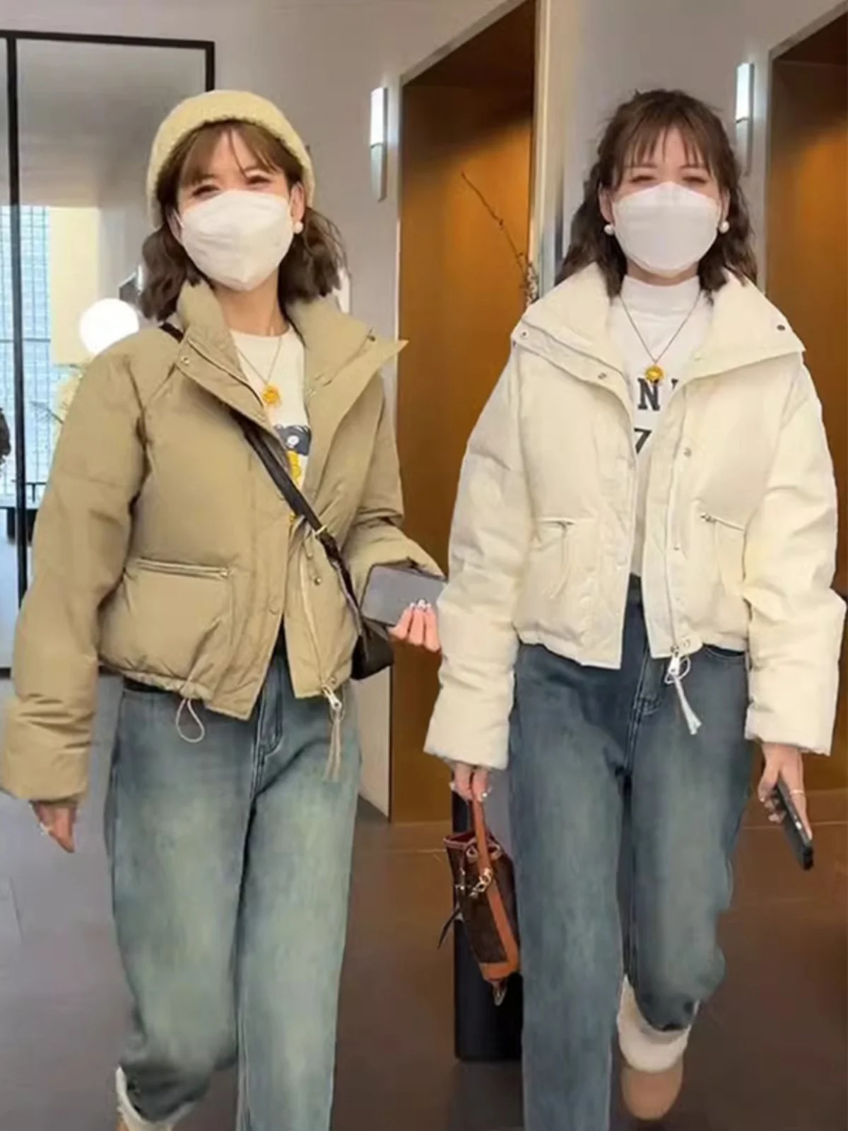 

Thiened down Cotton Jaet Women's Winter New Sle ular Warm ort Size Small Cotton Clothes Korean Version Loose Fit