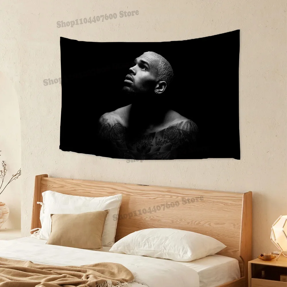 Chris Rapper Brown  B-Breezy Tapestry Printed Tapestry Decoration canvas Travel Used for advertising creative Birthday Gift