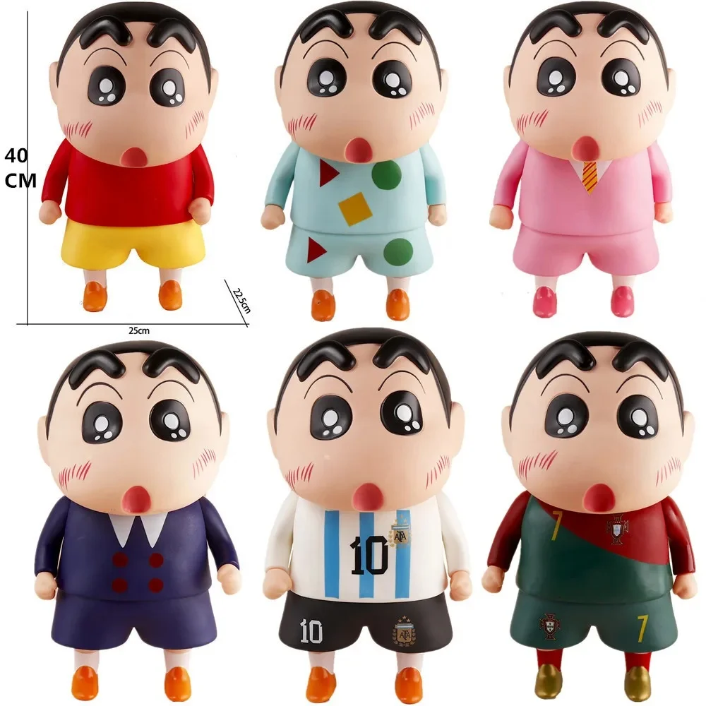 Oryginalna śliczna kredka Shin-Chan figurki Anime 40cm duży Model ozdoba samochodu lalka seria peryferyjna kolekcja dekoracja prezent dla dzieci