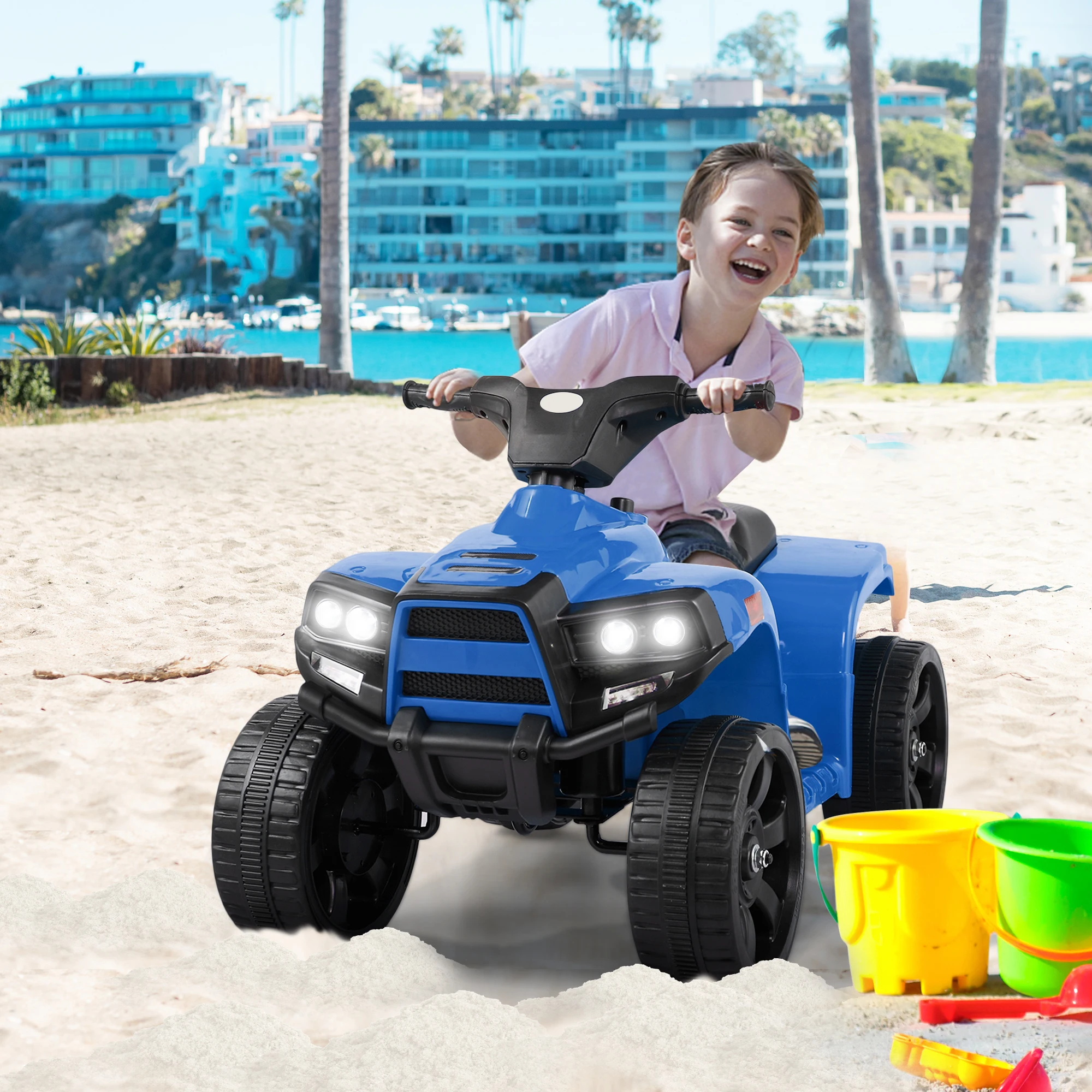 Voiture électrique RL pour enfants, jouet bleu, vert