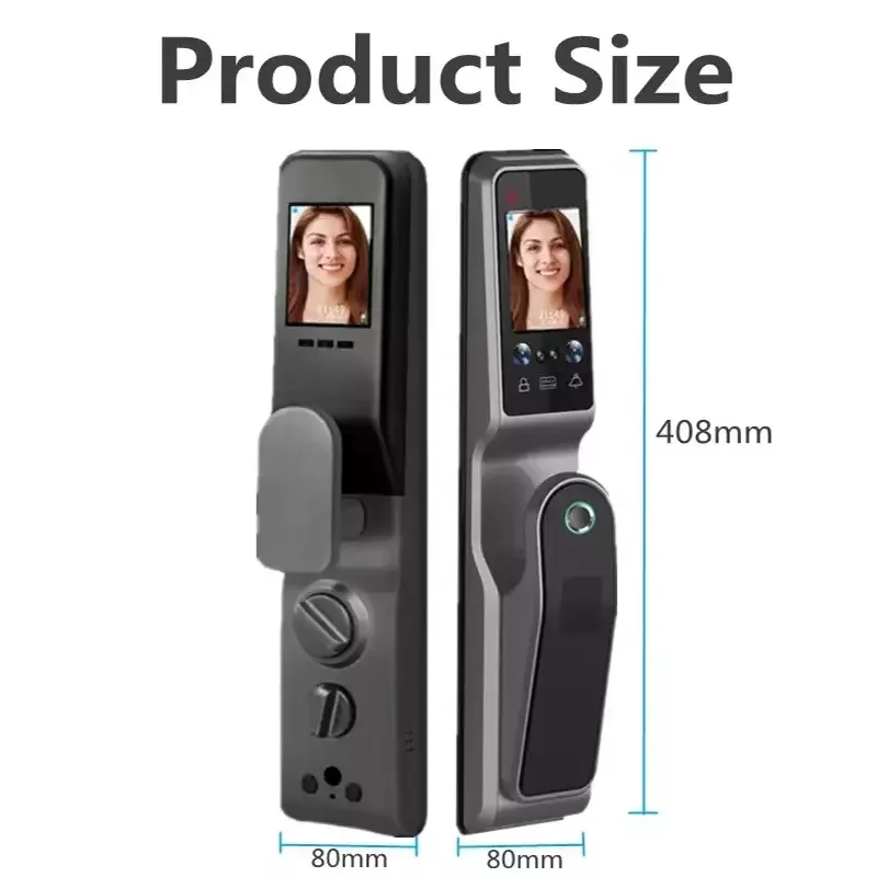 100 Face TUYA WIFI Remote Unlock 3D Face Recognition Smart Door Lock With Camera Fingerprint Palm Print Swip Card Password Key