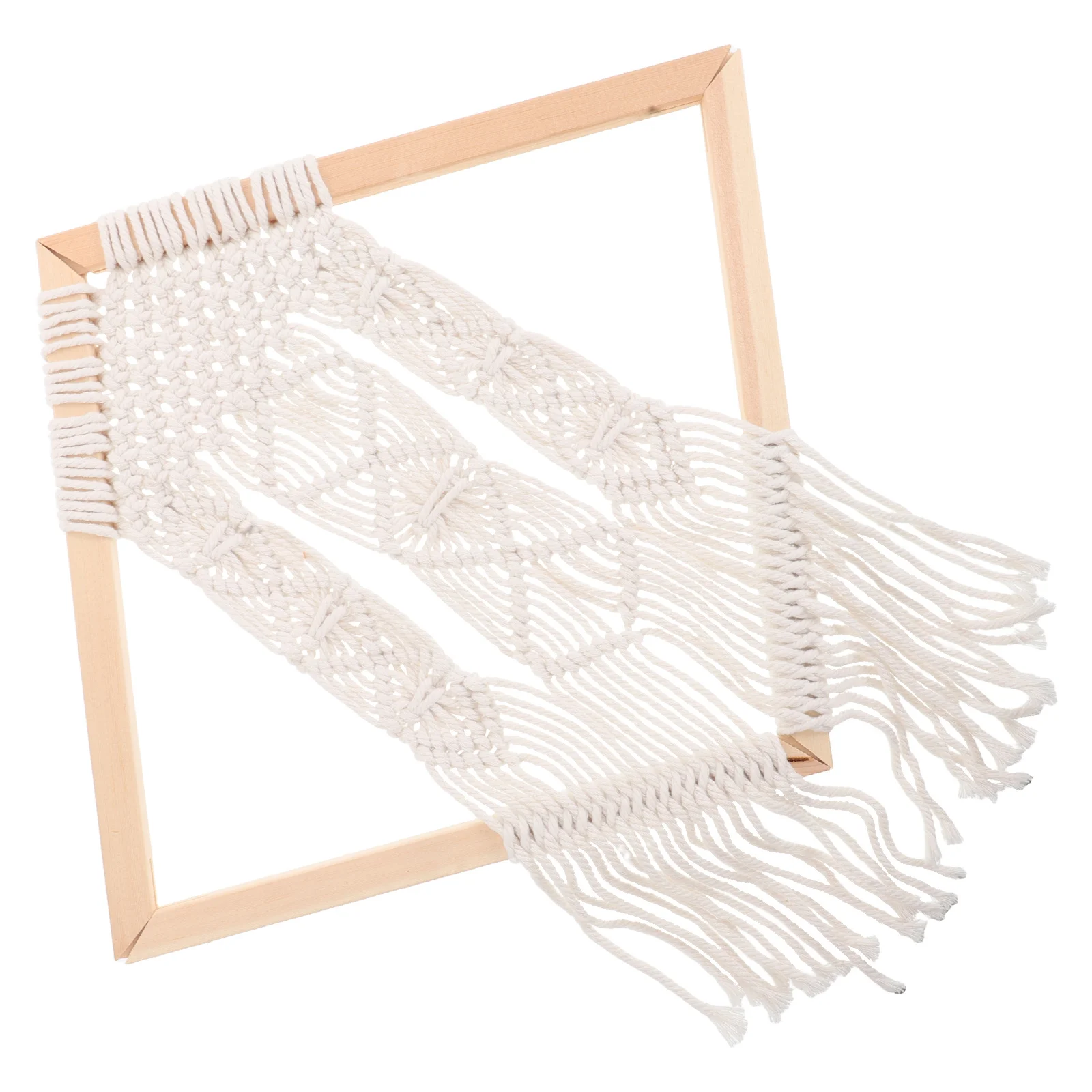 

Bohemian Macrame Wall Hanging Square Handwoven Tapestry for Living Room Hotel Decorative Tassel Backdrop Woven Wall Decor