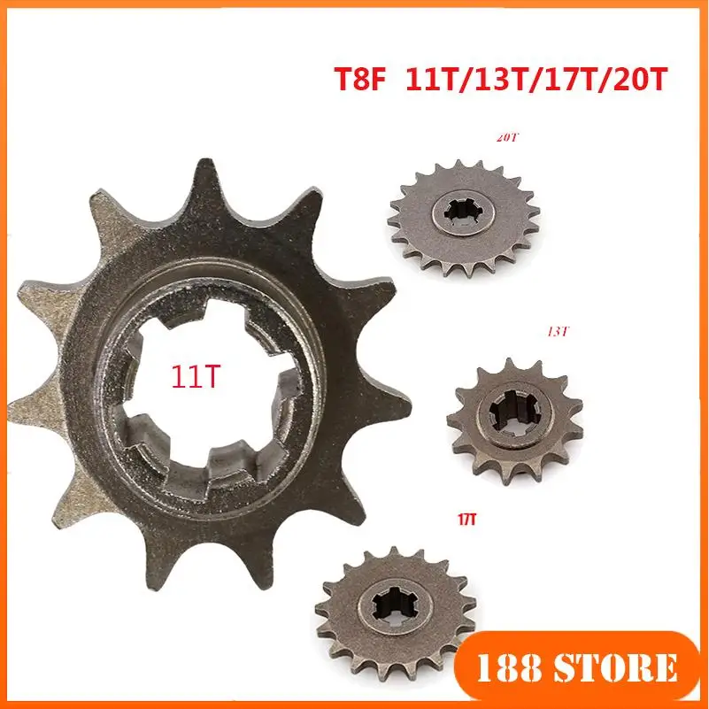 

Motorcycle T8F Engine Sprocket 11T 13T 17T 20T Teeth Motor Chain Sprockets Gear For Pit Dirt Mini Bike Moped Scooter Parts