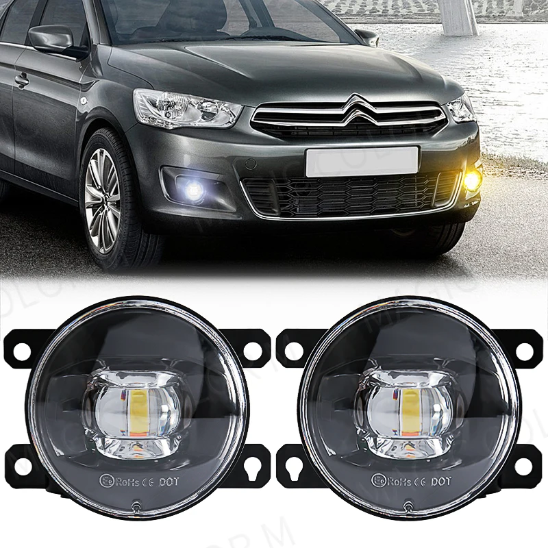 

LED Car Fog Light Assembly for Citroen Ford Honda Suzuki Isuzu Mitsubishi Renault Auto Car Fog Lamp White Yellow Waterproof 12V