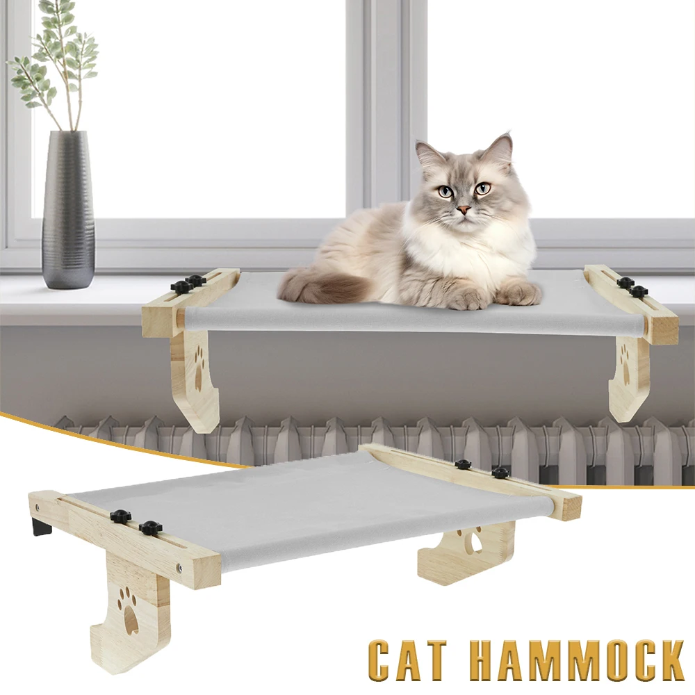 Wooden Cat Hammock Sturdy Cat Window Perch Easy to Install Pet Cat Bedclothes Multipurpose Insert Kallax Shelves for Windowsill