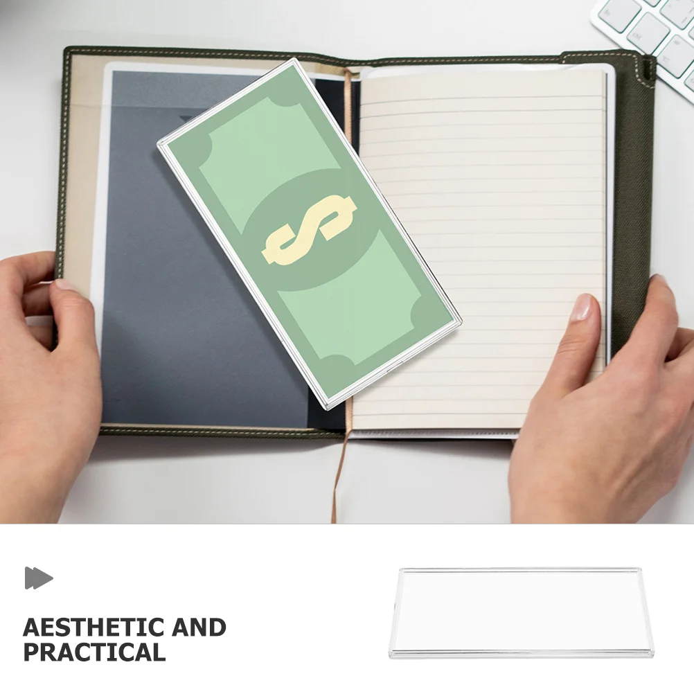 6pcs Plastic Protective For Commemorative Banknotes Bill Holder Storage Organizer Box, Clear Money Collection Case For