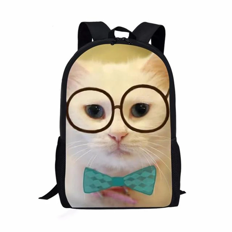 Harajuku Novelty Cool Cat Notebook Backpacks pupil School Bags 3D Print Oxford Waterproof Boys/Girls Laptop Backpacks