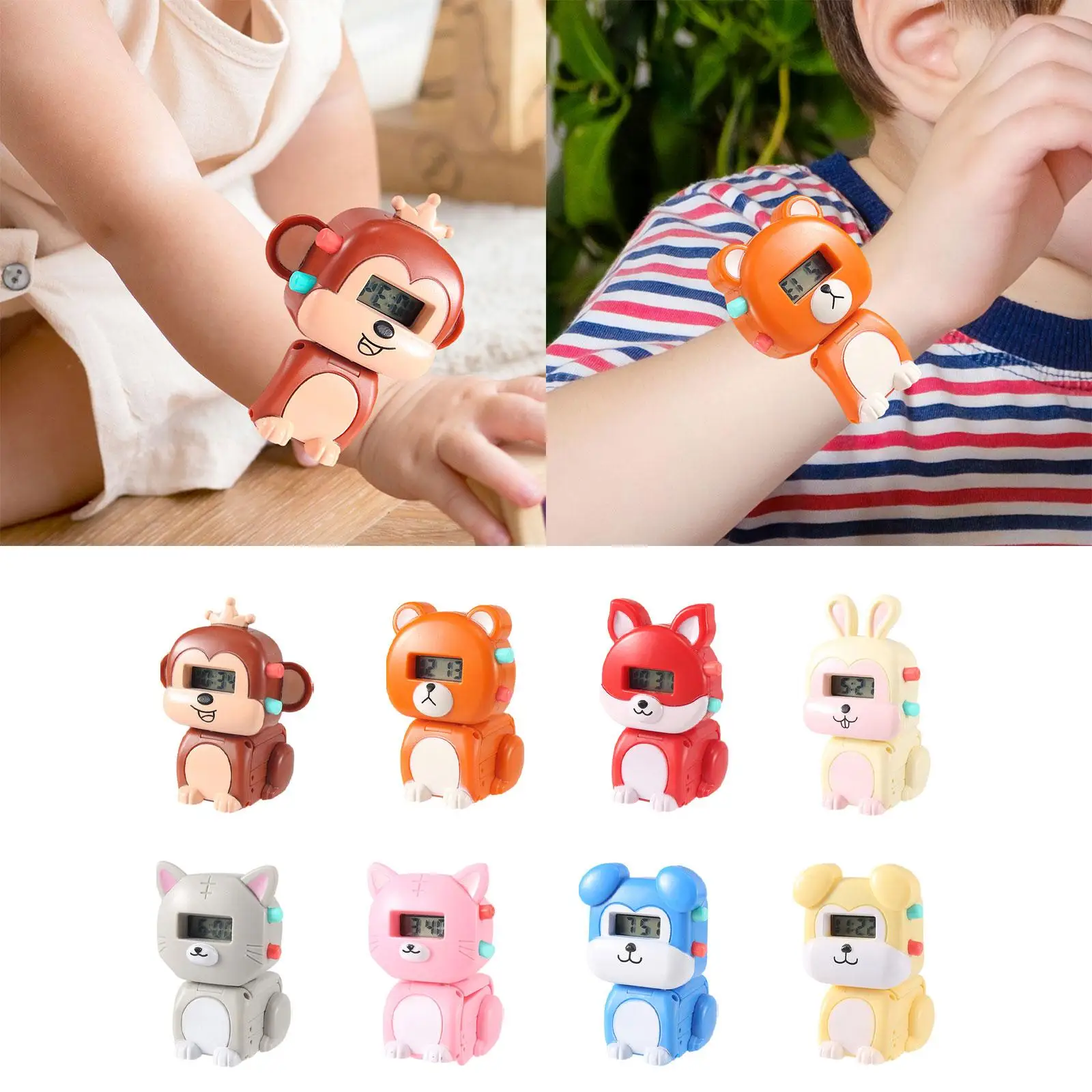 Montre électrique pour enfants, jouet de déformation pour animaux de compagnie, cadeau d'anniversaire pour garçons et filles