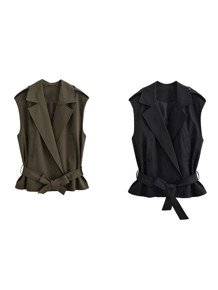 

Осень-зима 2022, женский модный асимметричный вязаный топ, винтажный свободный топ с короткими рукавами и поясом, женские пуловеры, шикарный трикотажный топ