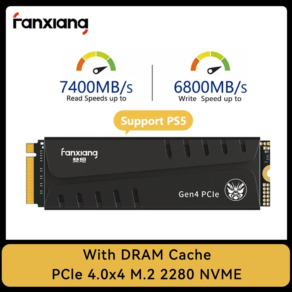 FANXIANG 7400 Мб/с SSD 1 ТБ 2 ТБ 4 ТБ SSD M2 NVMe PCIe 4,0 X4 M.2 2280 NVMe SSD накопитель Внутренний твердотельный диск для рабочего стола PS5