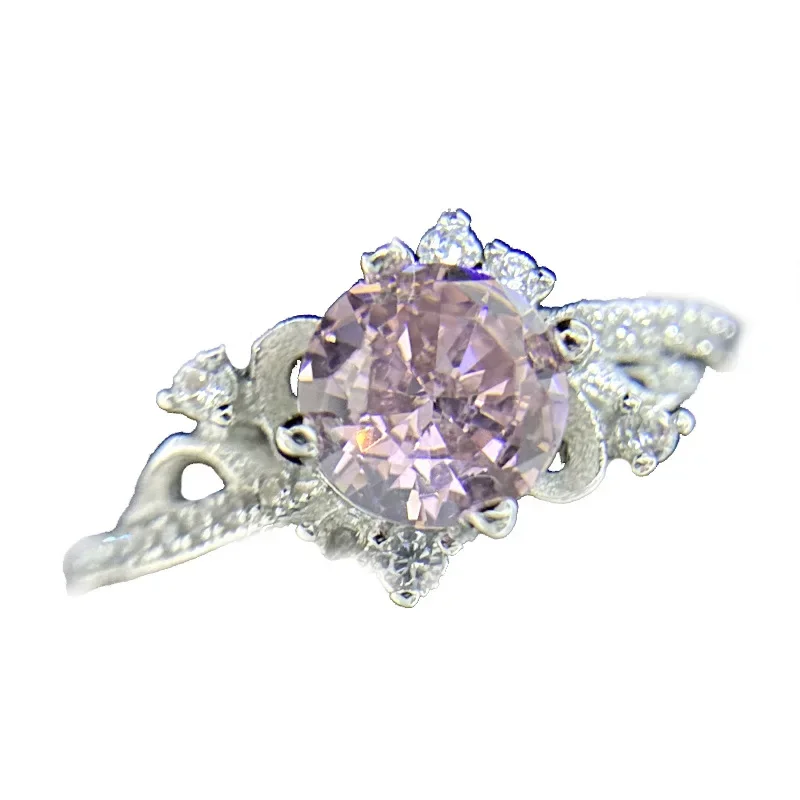 MDLFES Moiss1n الماس نمط الأصلي المتخصصة زهرة الأميرة الزفاف الفرقة 18K مايكرو تمهيد بريليانس