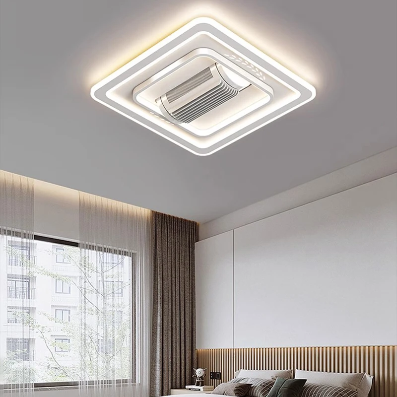 Invisible Bladeless LED Ceiling Fan Light Remote Control Smart Chandeliers Ceiling Fan Lamp Home Decor Living Room Bedroom Hotel