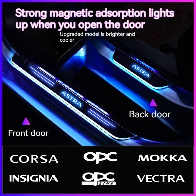 

For Opel OPC Line ASTRA RUN INSIGNIA MOKKA VECTRA Tigra Car Wireless LED Welcome Pedal Threshold Light passage Atmosphere lamp