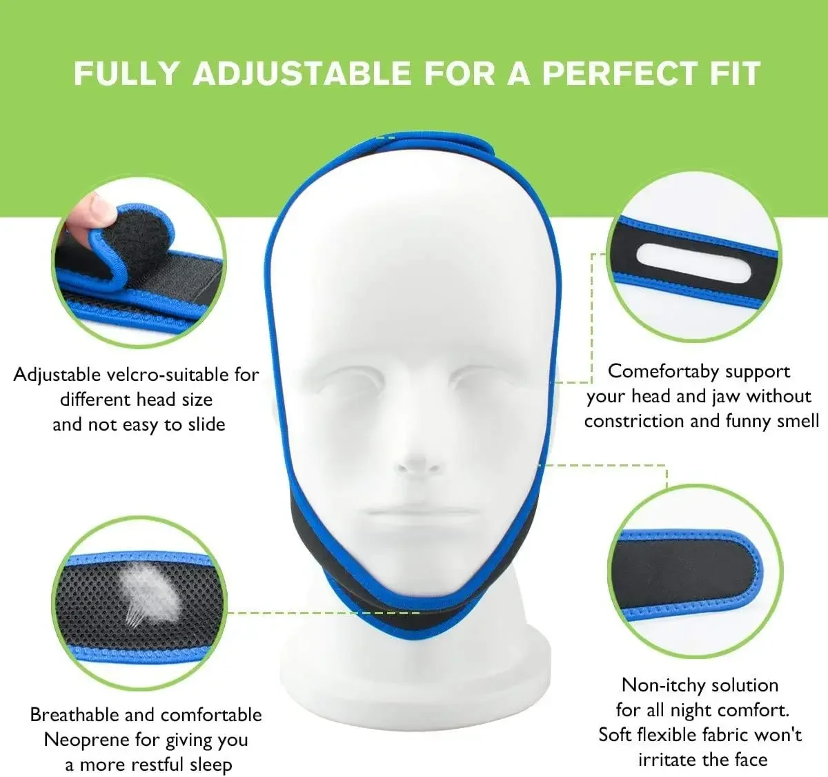 1pc Anti Snore Chin Strap Stop Snoring Snore Belt Sleep Apnea Chin Support Straps for Woman Man Health Care Sleeping Aid Tools image 5