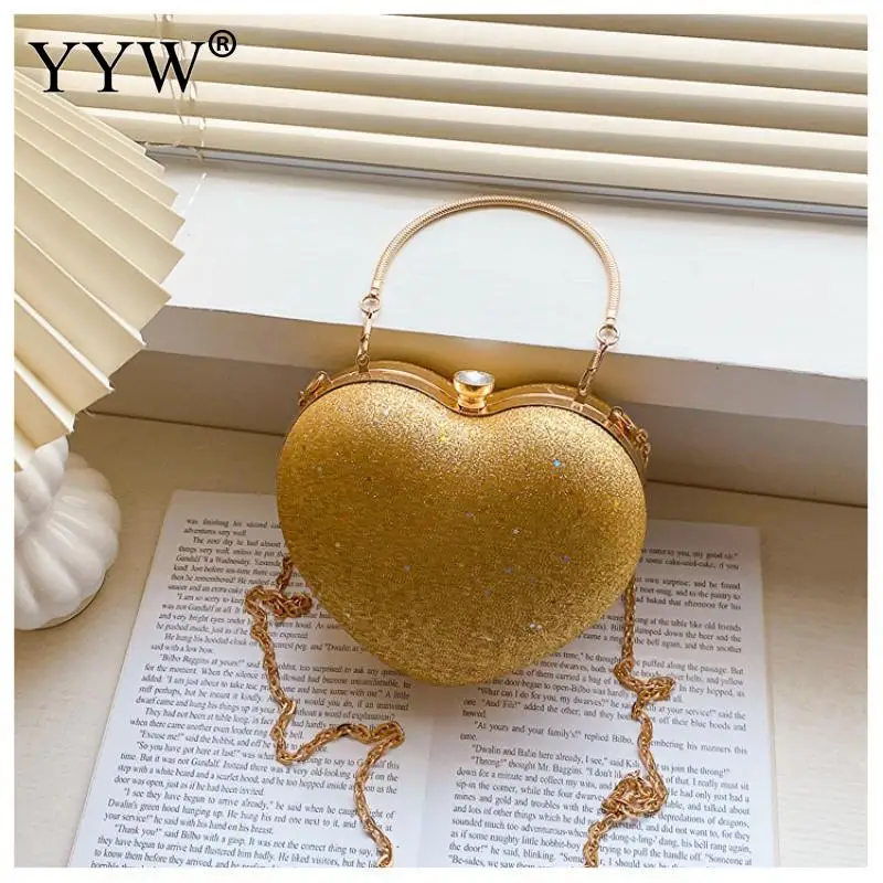 

Fashion Heart Evening Clutch Bag Luxury Designer Handbag Ladies Shoulder Messenger Bags Elegant Wedding Shiny Handbags Tote 2023