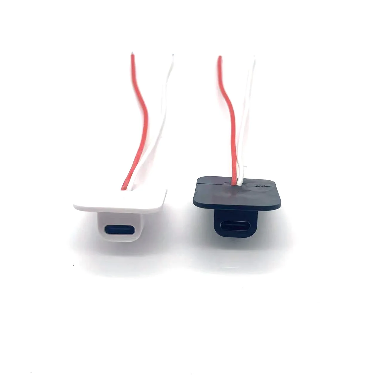 2pin 3A Black and White USB-C Socket Charger Connector with Cable Type-C Charger Female Socket Length 10cm