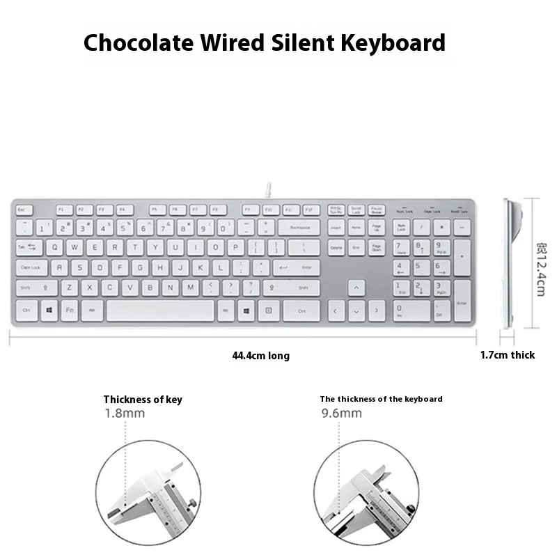 YOAINGO-Silent Wired Ultra-Thin Keycaps para Desktop, Computador, Laptop, Escritório, Chocolate, Black Friday, Halloween