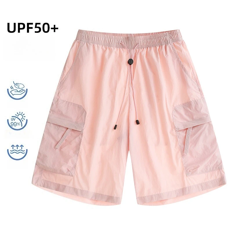 Unisex UPF50+ Sun Protection Shorts - Quick Dry Cargo Shorts Women | Lightweight Breathable Summer Sports Shorts with Pockets