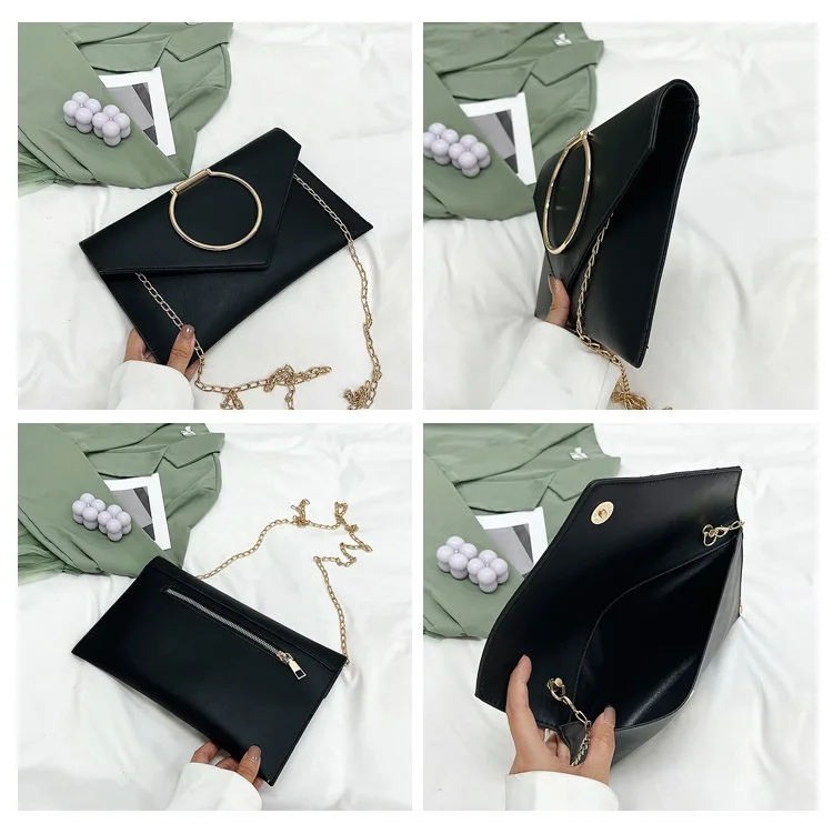 Fashion women Envelope Clutches chian Female Crossbody Shoulder Bag pu Leather Ladies Handbag Small lady phone bag clutch wallet