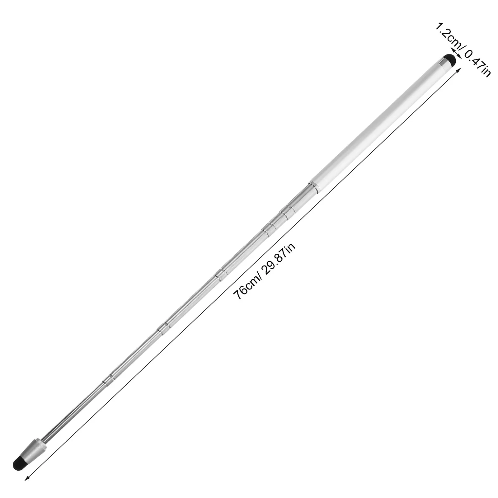 Dual Tip Stylus Pen Silver Telescopic Stylus for Touchscreen Whiteboard Digital Tablet Laptop Pen for Drawing Writing Annotation