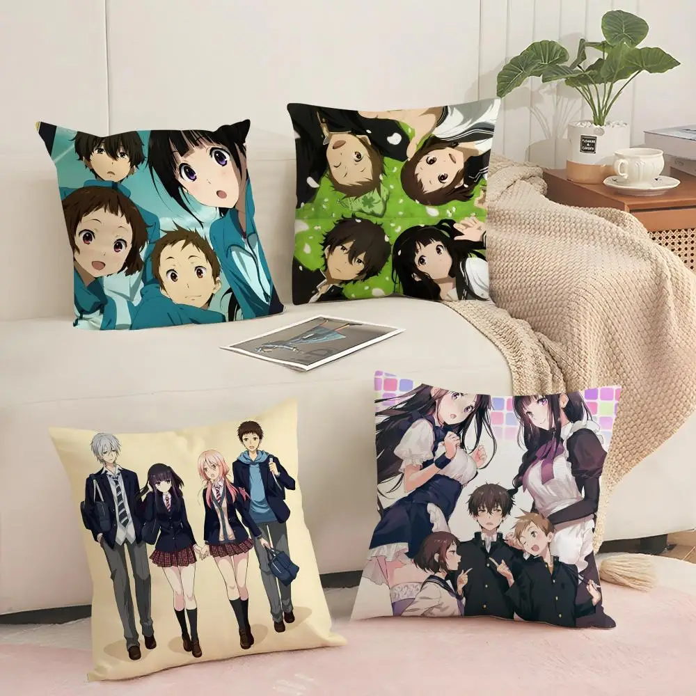 

Чехол на подушку в стиле аниме H-Hyouka Love, шелковистый короткий плюш с невидимой молнией, пылезащитный чехол для диванной подушки для домашнего декора