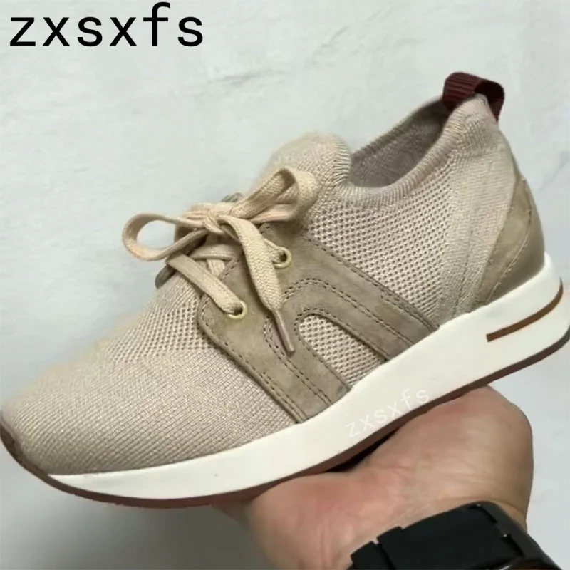 

2023 New Brand Casual Thick Sole Children's Shoes Mesh Platform Shoes Round Toe Lace Up Sneakers Outside Shoes