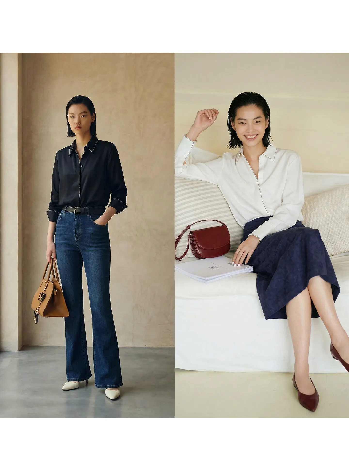 

Silk Shirt Hand Sewn Seamed 26 Momme Heavyweight True Silk 2 Colors Turn-down Collar Silk Shirt By1084 Cleanfit Style Women's...