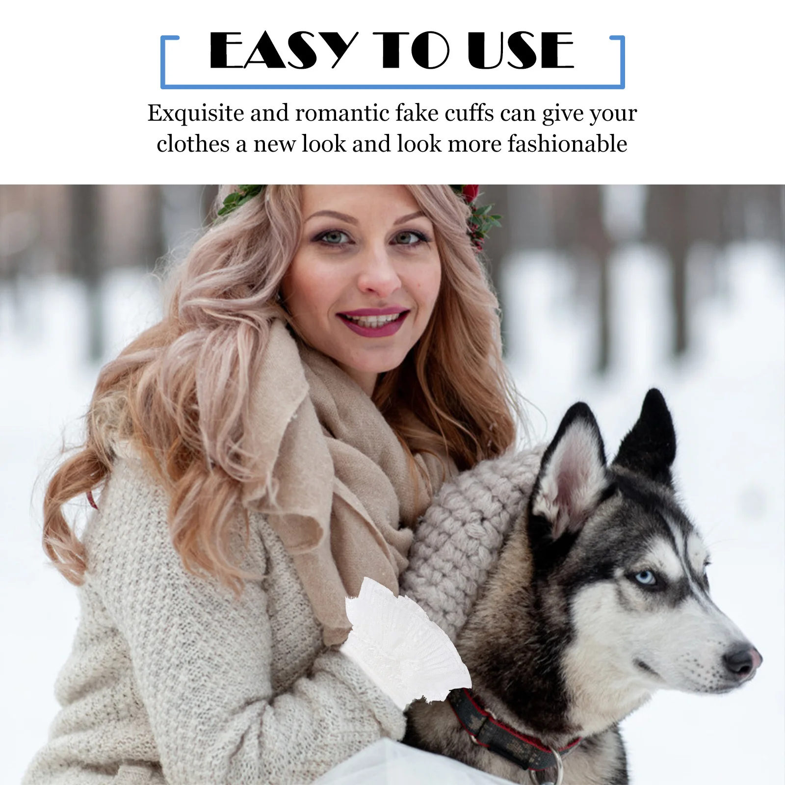 

1Pair Lace Fake Cuff Exquisite Romantic Decorative Sleeve Soft Texture Elegant Charming Ladies Girls Clothing Accessory