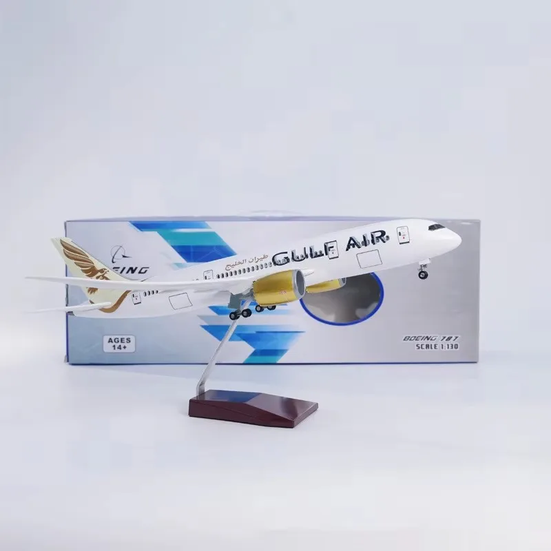 1/130 Scale 47CM Gulf Air B787 Airline Airplane Diecast Resin Model Dreamliner Aircraft Replica Plane Collection Decoration