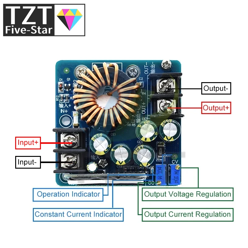 DC-DC 400W 15A Step Down Buck Converter DC 10V-60V To 0-45V Constant Voltage Constant Current Adjustable Power Supply Module
