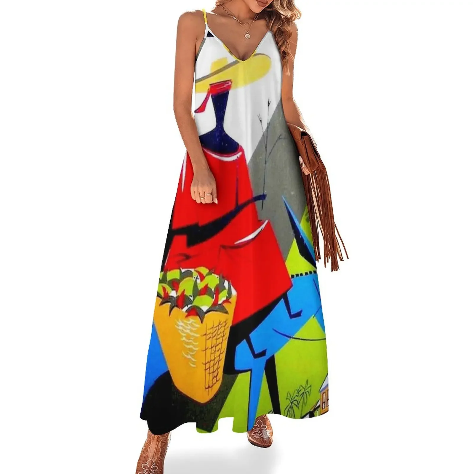 HAITI : Vintage The Citadelle Travel Advertising Print Sleeveless Dress prom dresses 2025 festival outfit women