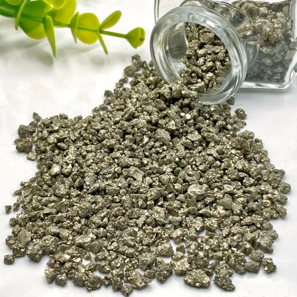 Natural Pyrite Gravels Chips Raw Stone Quartz Crystals Stone Small Granular Crystals Healing Mineral Reiki DIY Home Room Decor