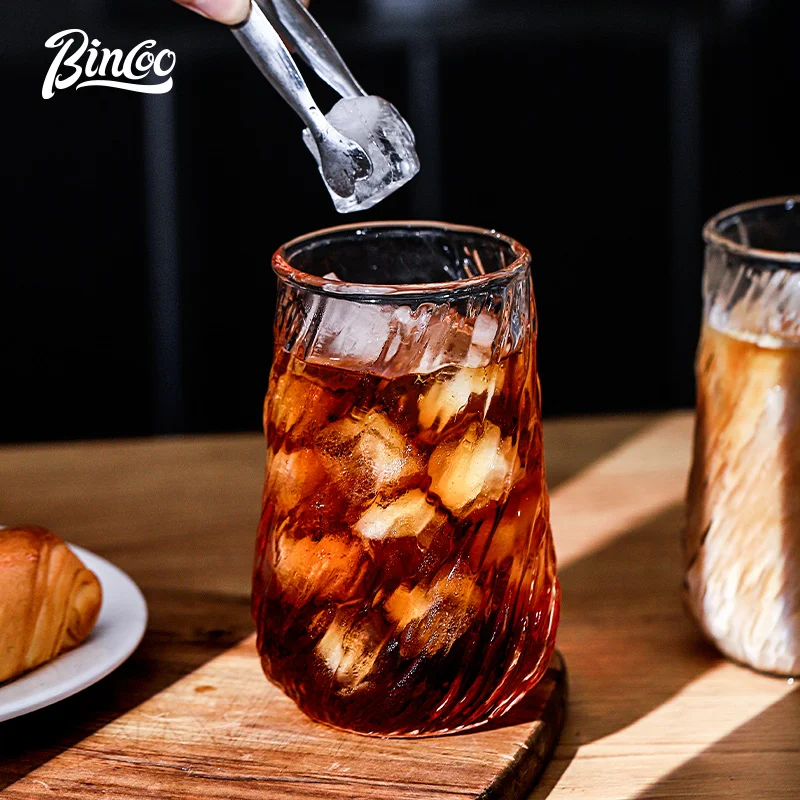 فنجان قهوة Bincoo الراقية الرائعة الرجعية الأمريكية القذرة الزجاج الشاي بعد الظهر كوب إسبرسو لاتيه