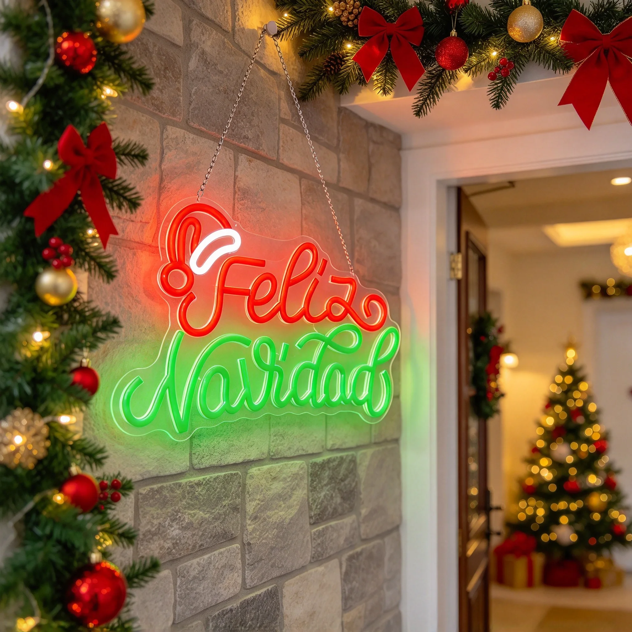 1 Christmas hat text neon light wall decoration light LED acrylic luminous light board wall mounted Christmas decoration