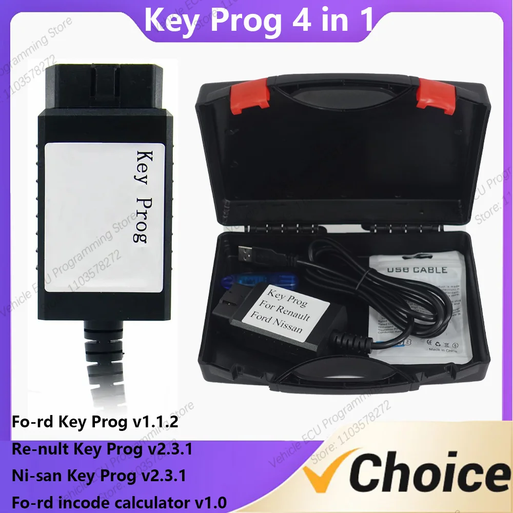 

Latest Software Key Prog 4 in 1 Key Programmer Diagnostic Tools For Ni-ssan For Fo-rd For Re-nult Cars Win XP only System -30%