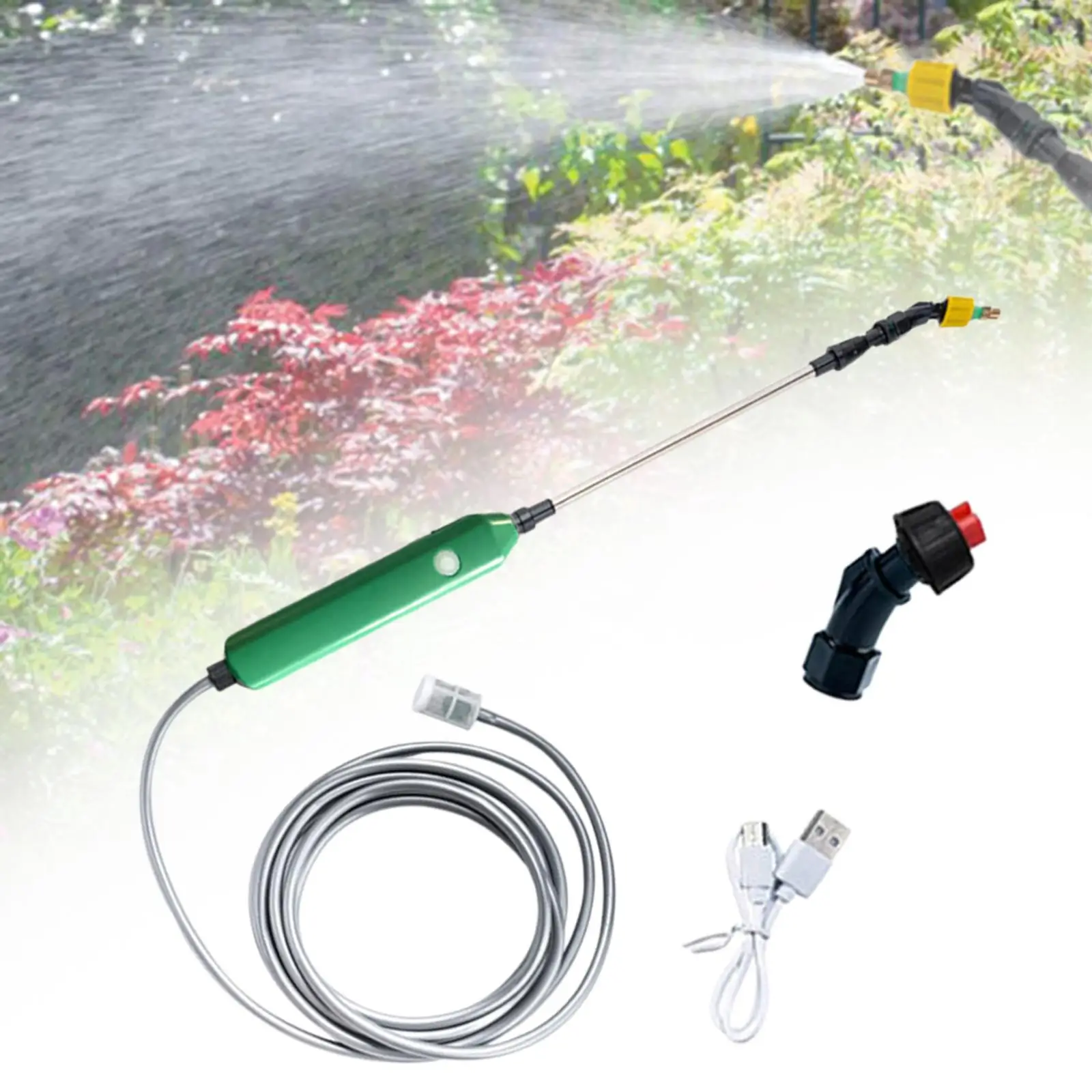 Electric Garden Sprayer Tool Plant Spray Mister Telescopic Watering Wand for Courtyard Washing Car Backyard Planter Planting