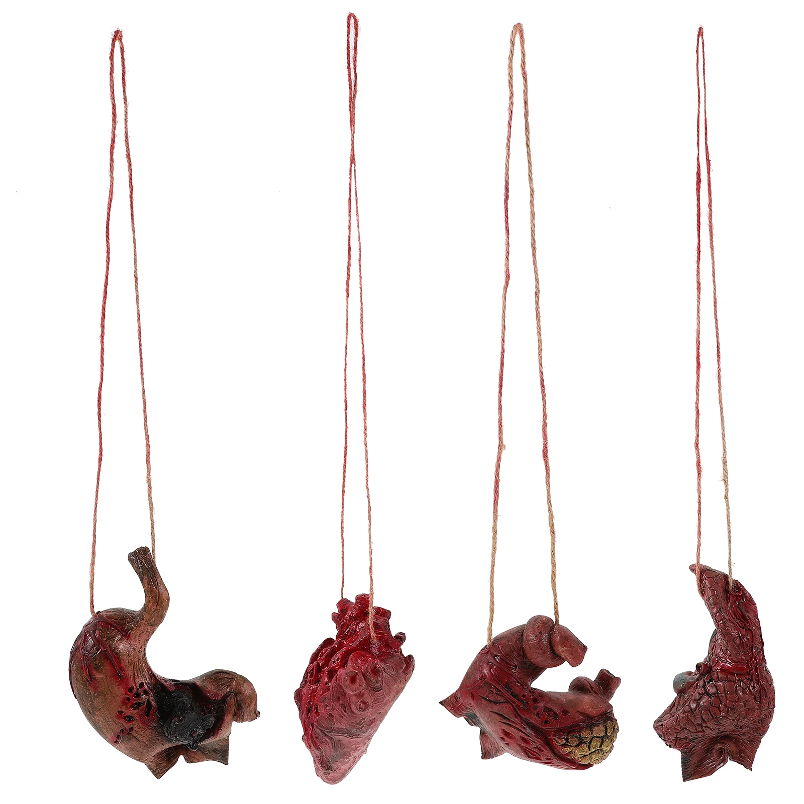 

4pcs Artificial Human Organs Hanging Decor Halloween Party Favor Scary Ornament For Home Wall Ceiling Indoor Outdoor Decoration